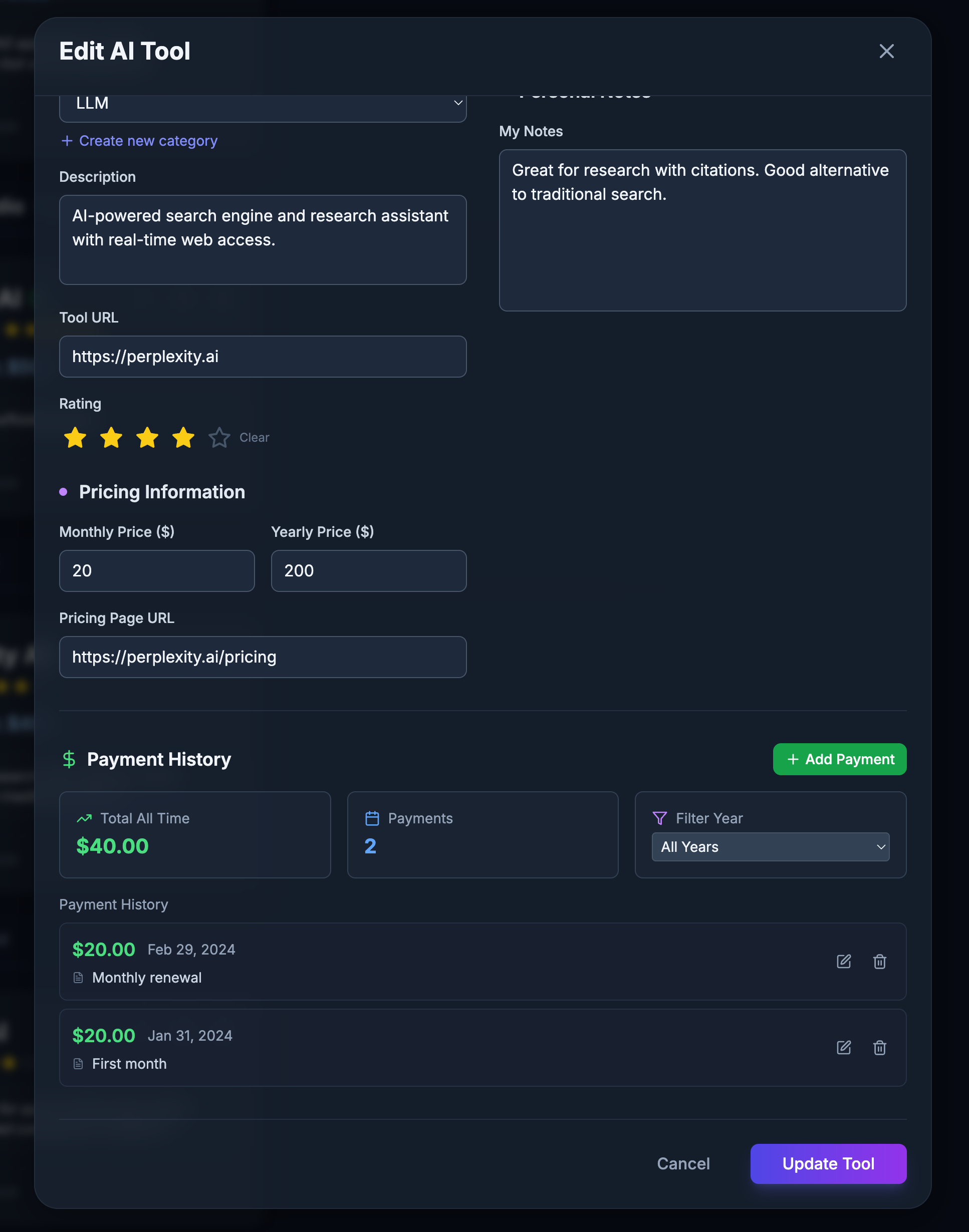 featuring tool editing capabilities